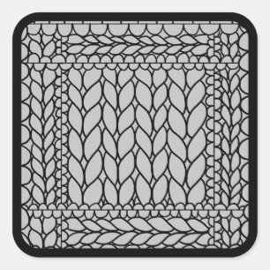 Adesivo Quadrado Cinza de URL do KNIT Vinhetas quadradas grandes II