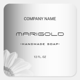 Adesivo Quadrado Cinza Desfocada Fundo Desfocado Gerbera Flor