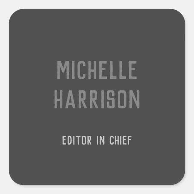 Adesivo Quadrado Cinza Na moda simples e profissional moderna (Frente)