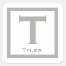 Cinza Nome Inicial Crianças Festa de Menino de Vol