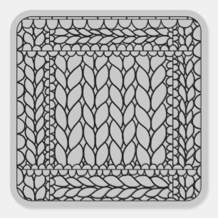 Adesivo Quadrado Cinza PURL do KNIT Vinhetas quadradas grandes