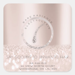 Adesivo Quadrado Cinzas cor-de-rosa do endereço da remoção do