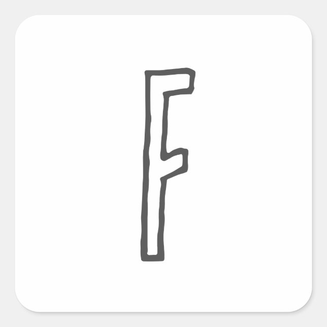 Adesivo Quadrado Cinzas e Letra Branca Inicial Monograma Simples (Frente)