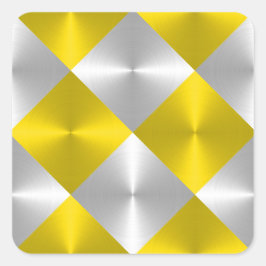Adesivo Quadrado Cinzas e quadrados metálicos amarelos