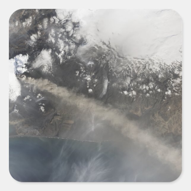 Adesivo Quadrado Cinzas e vapor continuam a ser ondulados (Frente)