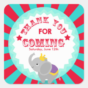 Adesivo Quadrado Circo Obrigado por favor.