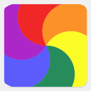 Adesivo Quadrado CIRCU DO GRÁFICO COLORIDO COR-DO-arco-íris