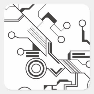 Adesivo Quadrado Circuito