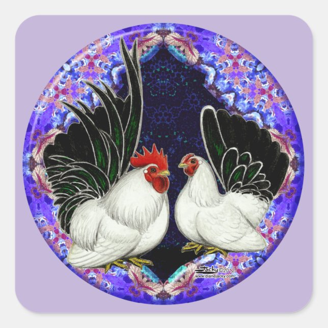 Adesivo Quadrado Círculo Bantam Japonês (Frente)