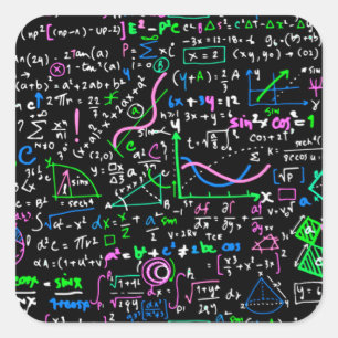 Adesivo Quadrado Círculo de educação matemática linear em matemátic