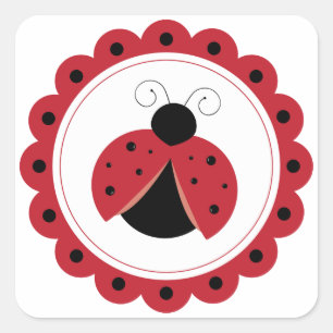 Adesivo Quadrado Círculo Ladybug