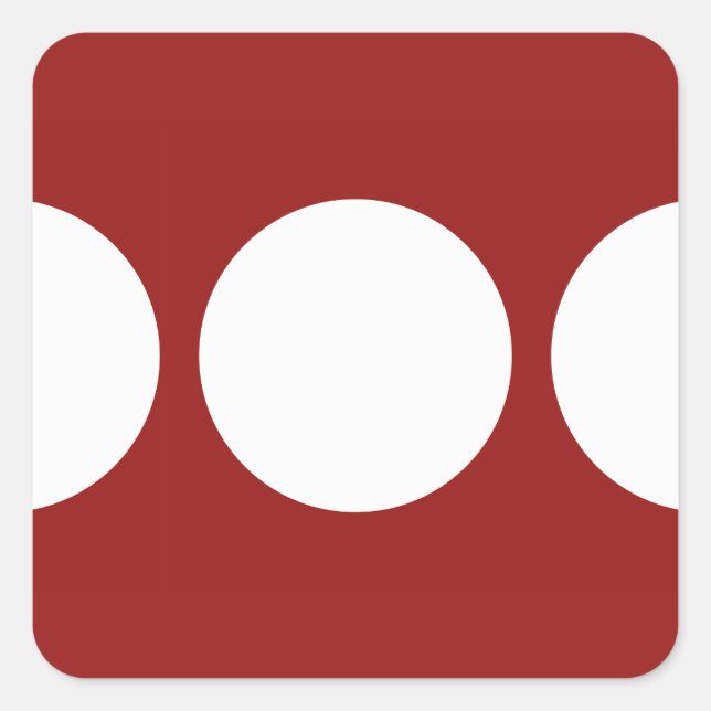 Adesivo Quadrado Círculos brancos em vermelho (Frente)