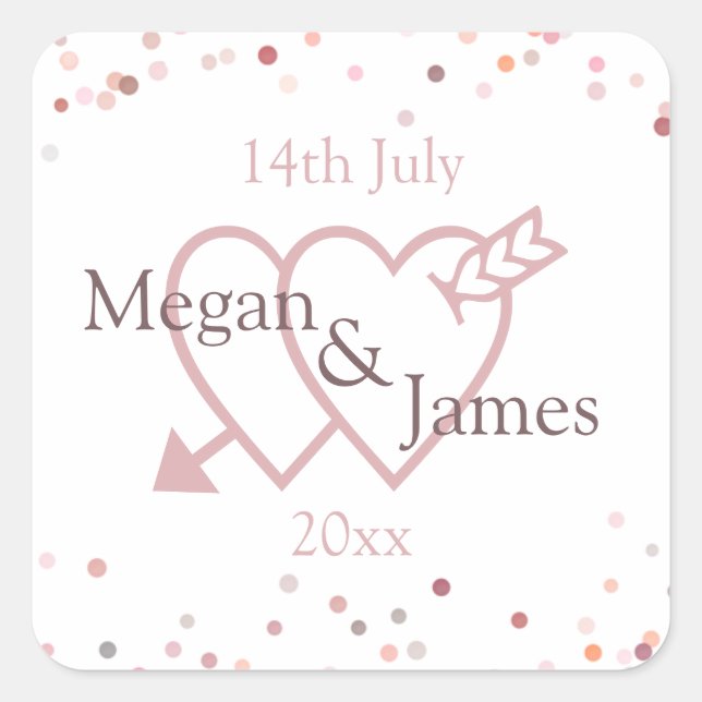 Adesivo Quadrado Círculos de Confetti Rosa (Frente)