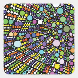 Adesivo Quadrado Círculos Geométricos Coloridos