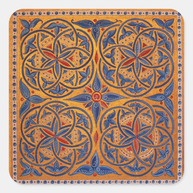 Adesivo Quadrado Círculos medievais (Frente)