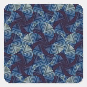 Adesivo Quadrado Círculos metálicos ilusão óptica, patamar sem cost