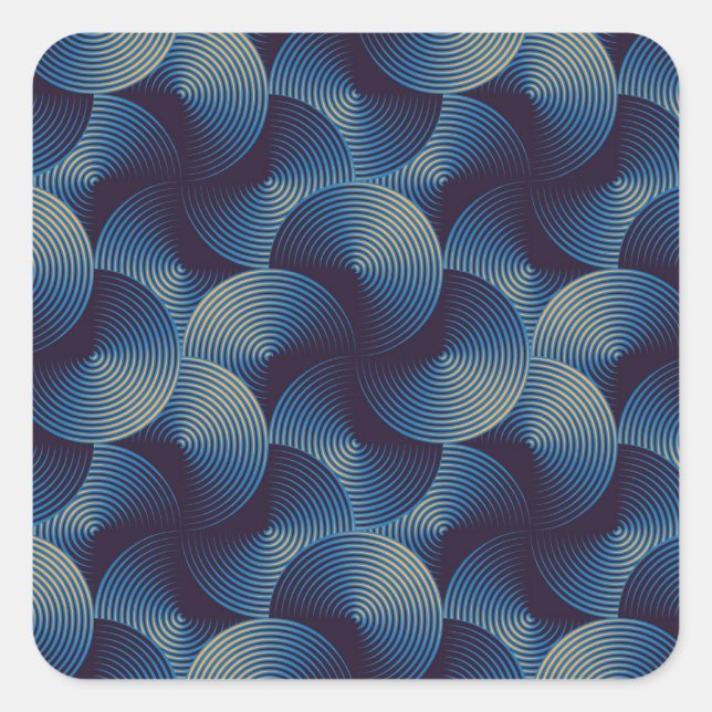 Adesivo Quadrado Círculos metálicos ilusão óptica, patamar sem cost (Frente)