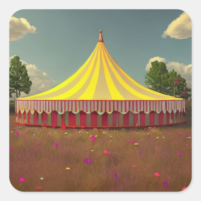 Adesivo Quadrado Circus Tent (Frente)