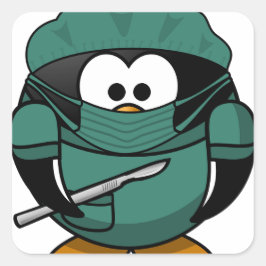 Adesivo Quadrado Cirurgião de pinguins