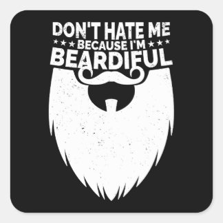 Adesivo Quadrado Citação de Beard e bigode engraçadas