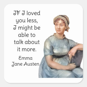 Adesivo Quadrado Citação de Jane Austen Emma