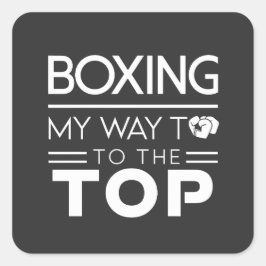 Adesivo Quadrado Citação de Motivação de Boxe Tipografia Minimalist
