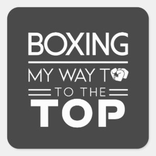 Adesivo Quadrado Citação de Motivação de Boxe Tipografia Minimalist