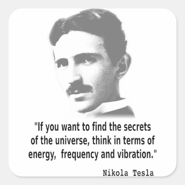 Adesivo Quadrado Citação De Nikola Tesla (Frente)