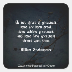 Adesivo Quadrado Citação de William Shakespeare - Grande