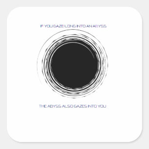 Adesivo Quadrado Citação do Abismo de Nietzsche Minimalista Filosof