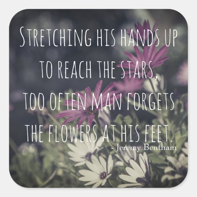 Adesivo Quadrado Citação do Inspiron Jeremy Bentham (Frente)