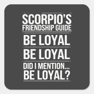Adesivo Quadrado Citação Engraçada do Guia de Amizade do Scorpio