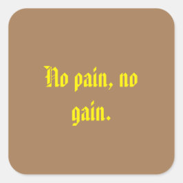 Adesivo Quadrado Citações de Motivação GYM E Castanho Claro