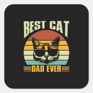 Adesivo Quadrado Citações do Avô   Melhor Pai De Gato Nunca