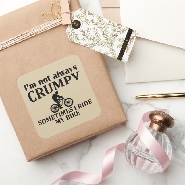 Adesivo Quadrado Citações engraçadas de ciclismo (Presentear)