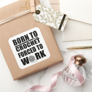 Adesivo Quadrado citações engraçadas de crochê