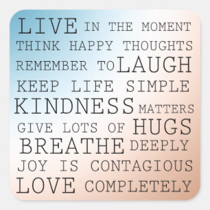 Adesivo Quadrado Citações Inspiracionais Blue Brown Ombro