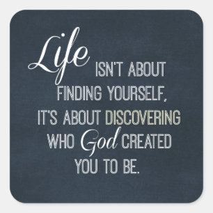 Adesivo Quadrado Citações inspiradas da vida e do deus