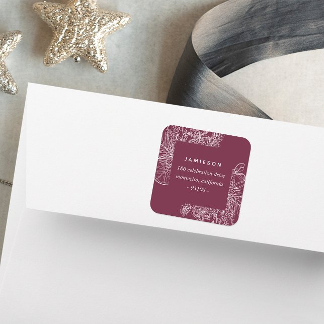 Adesivo Quadrado Citros e especiarias | Endereço para devolução de  (Criador carregado)