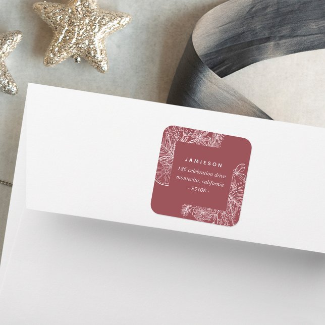 Adesivo Quadrado Citros e especiarias | Endereço para devolução de  (Criador carregado)