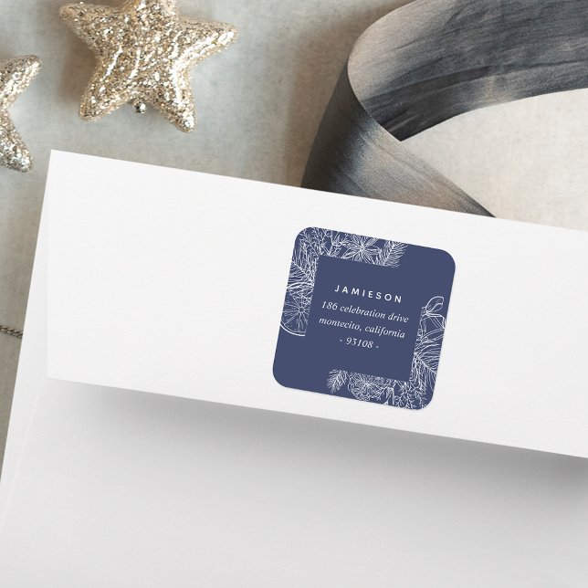 Adesivo Quadrado Citros e especiarias | Endereço para devolução de  (Criador carregado)