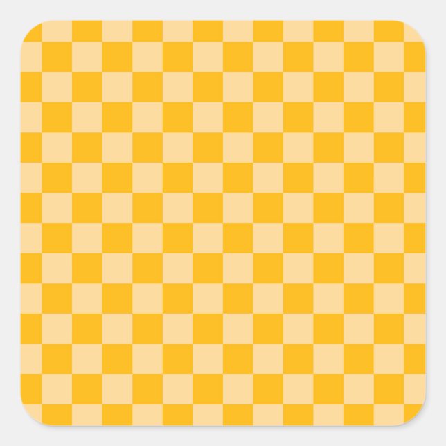 Adesivo Quadrado Citrus cream checkered board pattern (Frente)