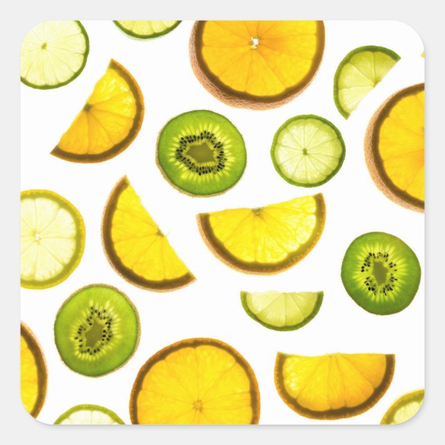 Adesivo Quadrado Citrus Fruta Sticker (Frente)