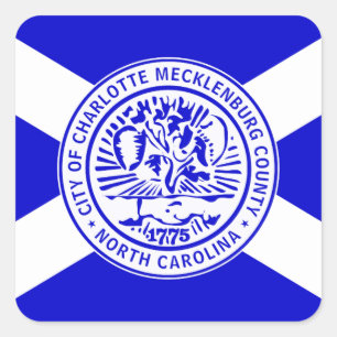 Adesivo Quadrado City Flag of Charlotte (Carolina do Norte)