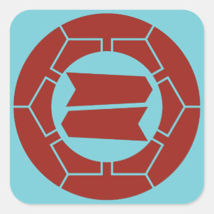 Adesivo Quadrado Clã kamon Hattori em vermelho