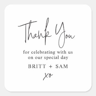 Adesivo Quadrado Cla Personalizada Manuscrita Manuscrita de Script