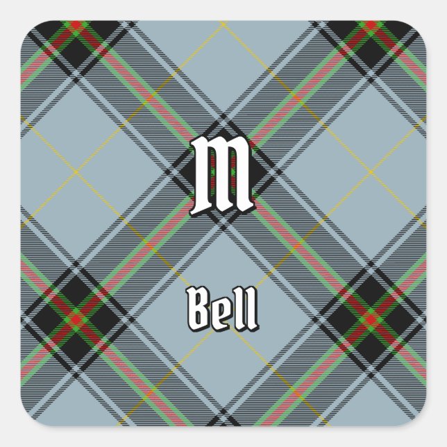 Adesivo Quadrado Clan Bell Tartan (Frente)