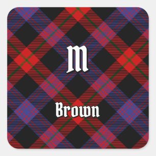 Adesivo Quadrado Clan Brown Tartan