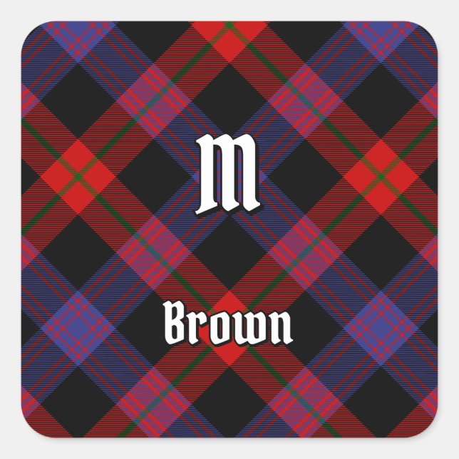 Adesivo Quadrado Clan Brown Tartan (Frente)
