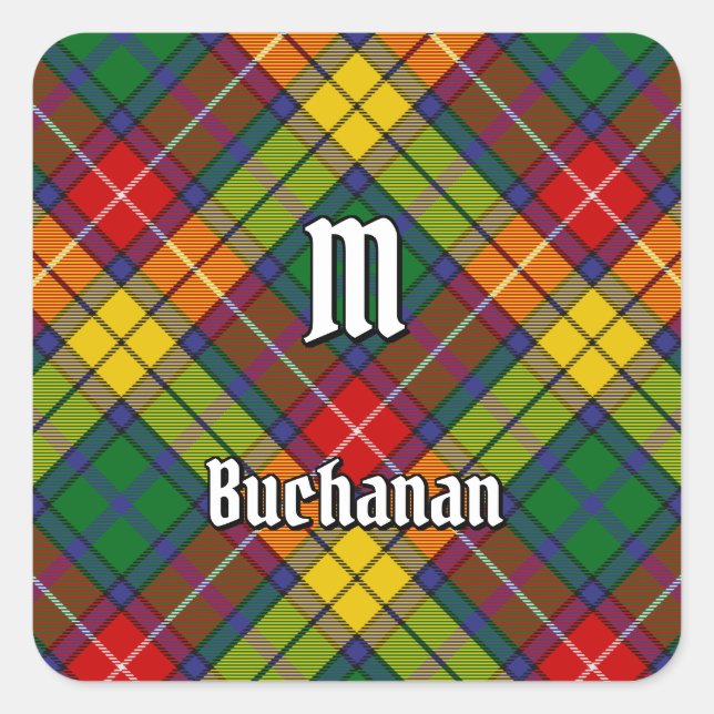 Adesivo Quadrado Clan Buchanan Tartan (Frente)